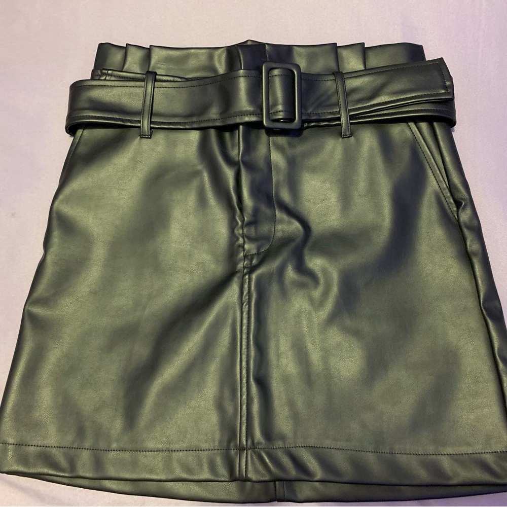 Black leather skirt